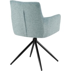 Juego de 2 sillas de comedor Jonah en tela turquesa