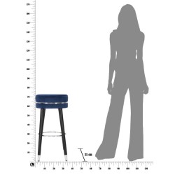 TABURETE DE BAR AZUL PARIS/PLATA CM Ø 35X74 TABURETE DE BAR AZUL PARIS/PLATA CM Ø 35X74