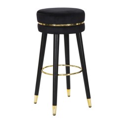 TABURETE DE BAR PARIS NEGRO/ORO CM Ø 35X74