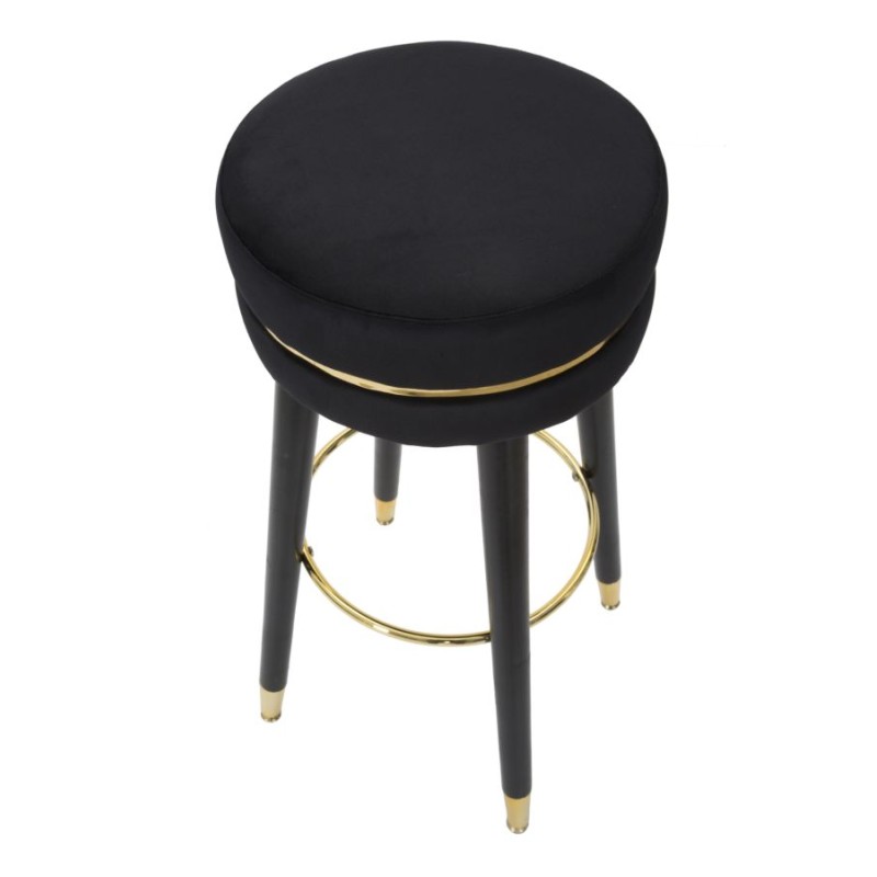 TABURETE DE BAR PARIS NEGRO/ORO CM Ø 35X74