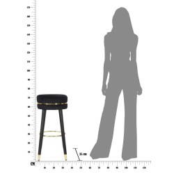 TABURETE DE BAR PARIS NEGRO/ORO CM Ø 35X74 TABURETE DE BAR PARIS NEGRO/ORO CM Ø 35X74