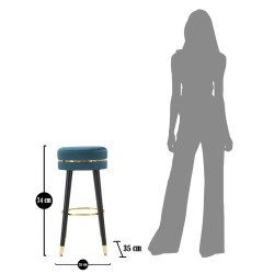 TABURETE DE BAR PARIS BLUE AZUL/ORO CM Ø 35X74 TABURETE DE BAR PARIS BLUE AZUL/ORO CM Ø 35X74