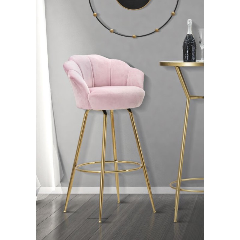 TABURETE DE BAR VIENA ROSA CM 55X53X110