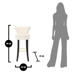 TABURETE DE BAR LUXY CREMA CM 46X48X96