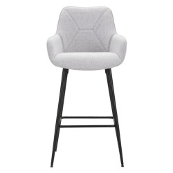 JUEGO DE 2 TABURETES DE BAR GRISES CM 55X55X109