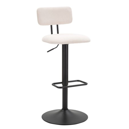 Taburete de bar elevable blanco claro 41 x 47,5 x 85-106,5 cm (asiento 61-83 cm) juego de 2
