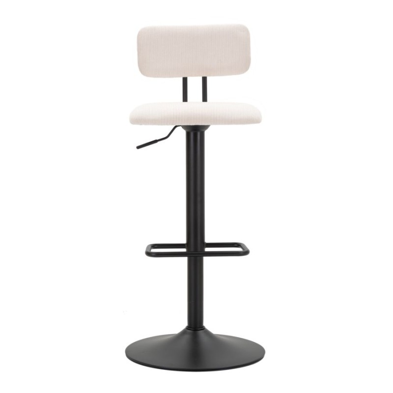 Taburete de bar elevable blanco claro 41 x 47,5 x 85-106,5 cm (asiento 61-83 cm) juego de 2