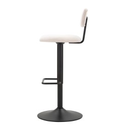 Taburete de bar elevable blanco claro 41 x 47,5 x 85-106,5 cm (asiento 61-83 cm) juego de 2