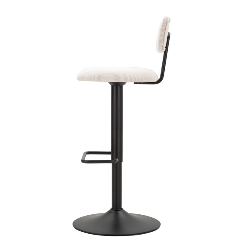 Taburete de bar elevable blanco claro 41 x 47,5 x 85-106,5 cm (asiento 61-83 cm) juego de 2