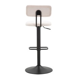 Taburete de bar elevable blanco claro 41 x 47,5 x 85-106,5 cm (asiento 61-83 cm) juego de 2