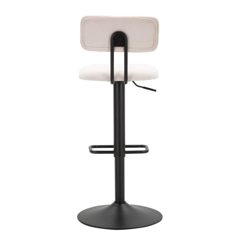 Taburete de bar elevable blanco claro 41 x 47,5 x 85-106,5 cm (asiento 61-83 cm) juego de 2