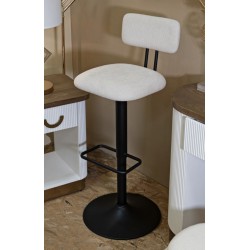 Taburete de bar elevable blanco claro 41 x 47,5 x 85-106,5 cm (asiento 61-83 cm) juego de 2