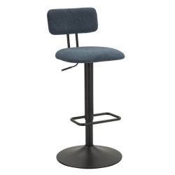 Taburete de bar elevable azul marino claro 41 x 47,5 x 85-106,5 cm (asiento 61-83 cm) Juego de 2