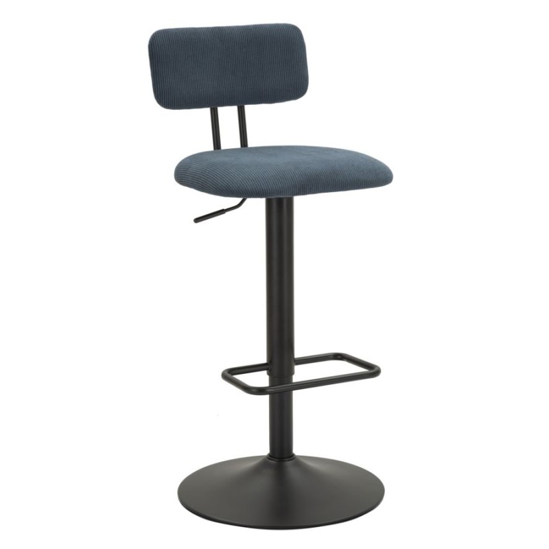 Taburete de bar elevable azul marino claro 41 x 47,5 x 85-106,5 cm (asiento 61-83 cm) Juego de 2