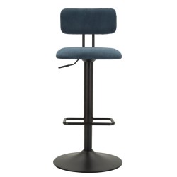 Taburete de bar elevable azul marino claro 41 x 47,5 x 85-106,5 cm (asiento 61-83 cm) Juego de 2