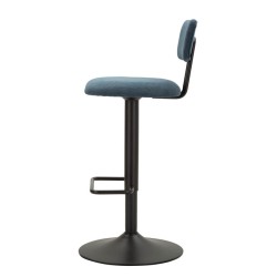 Taburete de bar elevable azul marino claro 41 x 47,5 x 85-106,5 cm (asiento 61-83 cm) Juego de 2