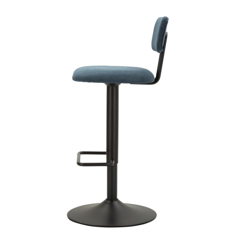 Taburete de bar elevable azul marino claro 41 x 47,5 x 85-106,5 cm (asiento 61-83 cm) Juego de 2
