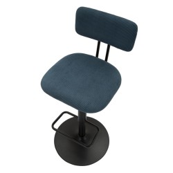 Taburete de bar elevable azul marino claro 41 x 47,5 x 85-106,5 cm (asiento 61-83 cm) Juego de 2