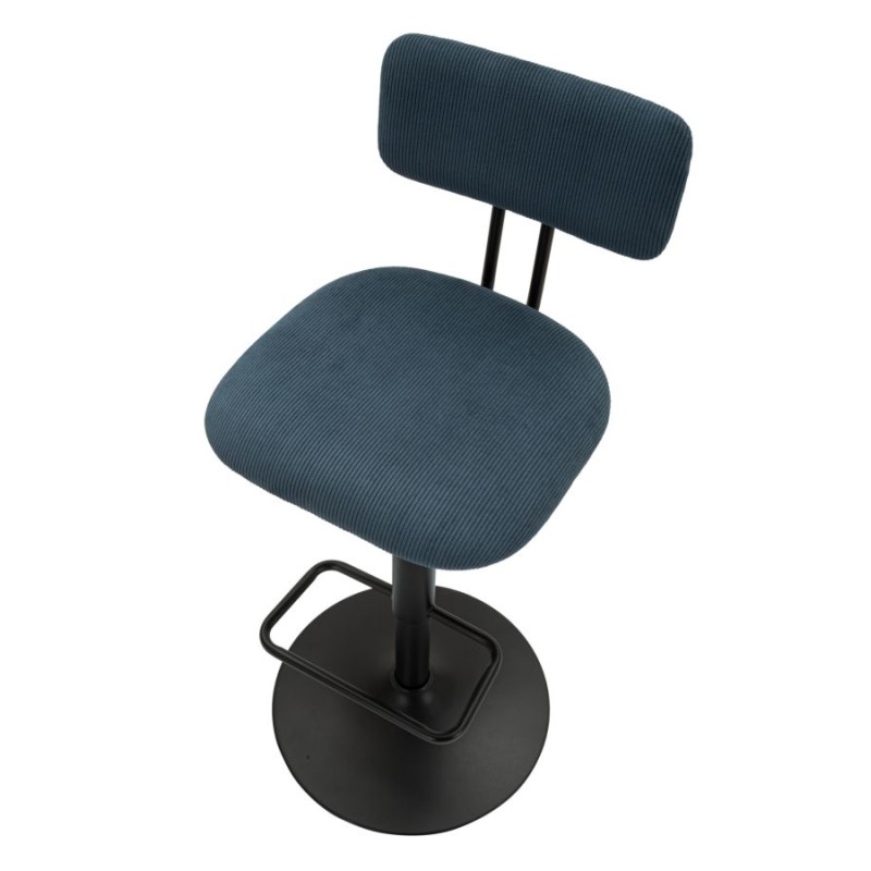 Taburete de bar elevable azul marino claro 41 x 47,5 x 85-106,5 cm (asiento 61-83 cm) Juego de 2