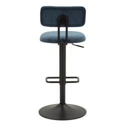 Taburete de bar elevable azul marino claro 41 x 47,5 x 85-106,5 cm (asiento 61-83 cm) Juego de 2