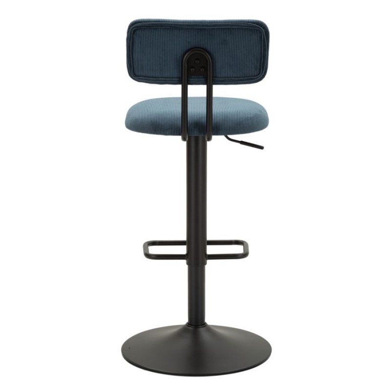 Taburete de bar elevable azul marino claro 41 x 47,5 x 85-106,5 cm (asiento 61-83 cm) Juego de 2