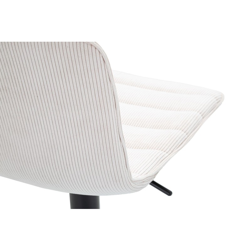 Taburete alto de bar blanco con elevación 43 x 49,5 x 85,5-107 cm (asiento 61-82,5 cm) juego de 2