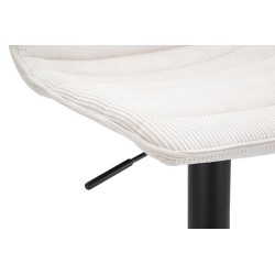 Taburete alto de bar blanco con elevación 43 x 49,5 x 85,5-107 cm (asiento 61-82,5 cm) juego de 2