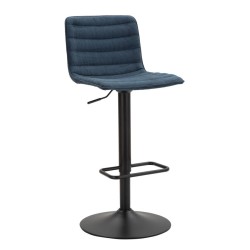 Taburete de bar alto elevable en azul marino, dimensiones: 43 x 49,5 x 85,5-107 cm (asiento: 61-82,5 cm), juego de 2 piezas