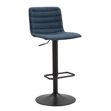 Taburete de bar alto elevable en azul marino, dimensiones: 43 x 49,5 x 85,5-107 cm (asiento: 61-82,5 cm), juego de 2 piezas