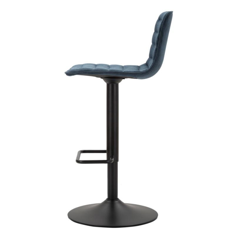 Taburete de bar alto elevable en azul marino, dimensiones: 43 x 49,5 x 85,5-107 cm (asiento: 61-82,5 cm), juego de 2 piezas