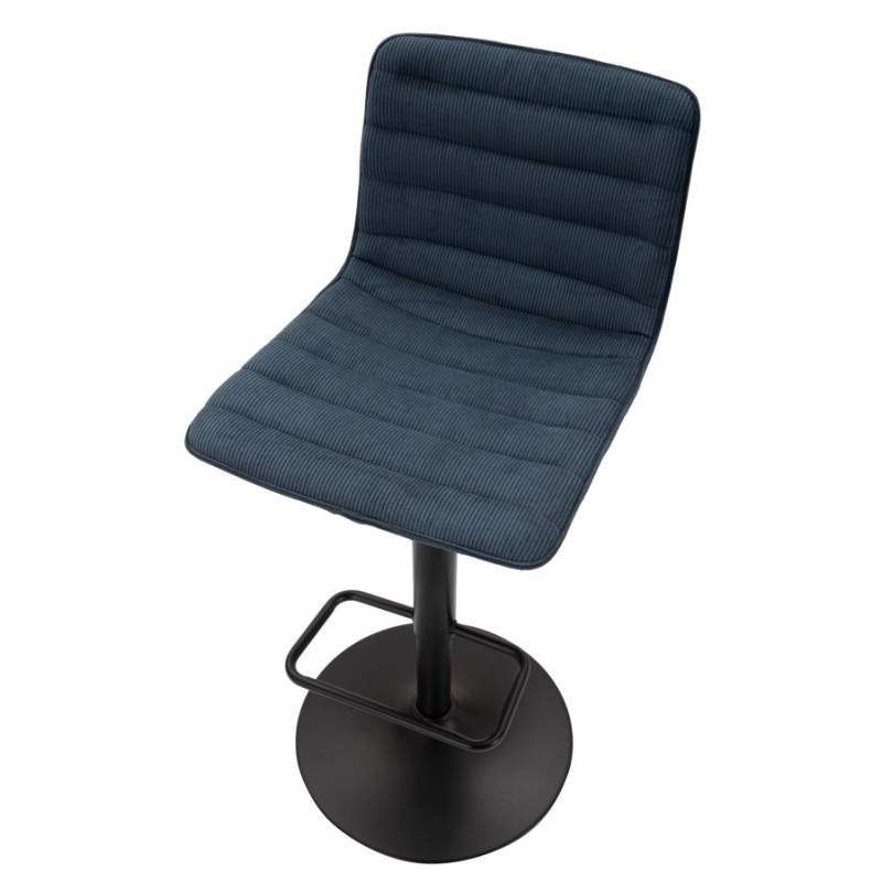Taburete de bar alto elevable en azul marino, dimensiones: 43 x 49,5 x 85,5-107 cm (asiento: 61-82,5 cm), juego de 2 piezas