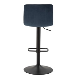 Taburete de bar alto elevable en azul marino, dimensiones: 43 x 49,5 x 85,5-107 cm (asiento: 61-82,5 cm), juego de 2 piezas