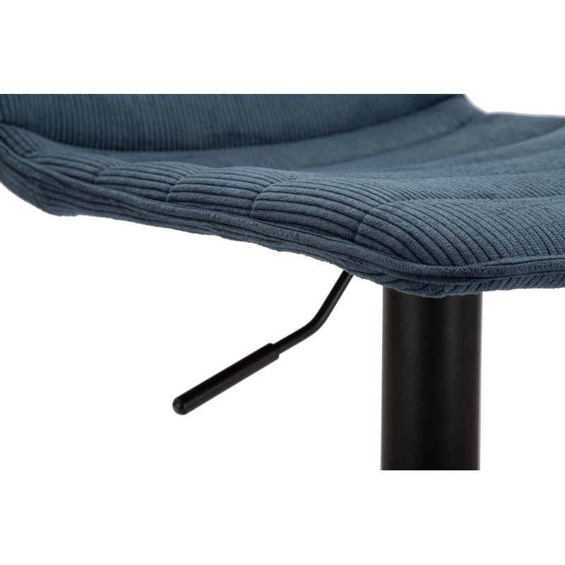 Taburete de bar alto elevable en azul marino, dimensiones: 43 x 49,5 x 85,5-107 cm (asiento: 61-82,5 cm), juego de 2 piezas