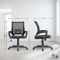 Silla de oficina negra Genius