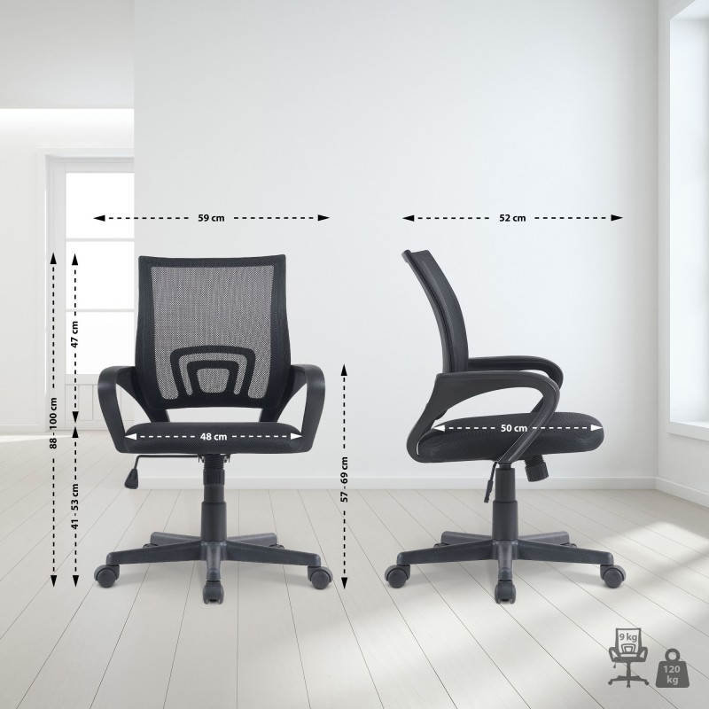 Silla de oficina negra Genius