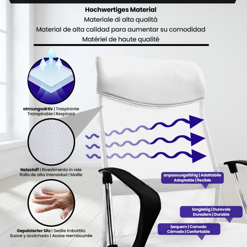 Silla de oficina blanca Washington