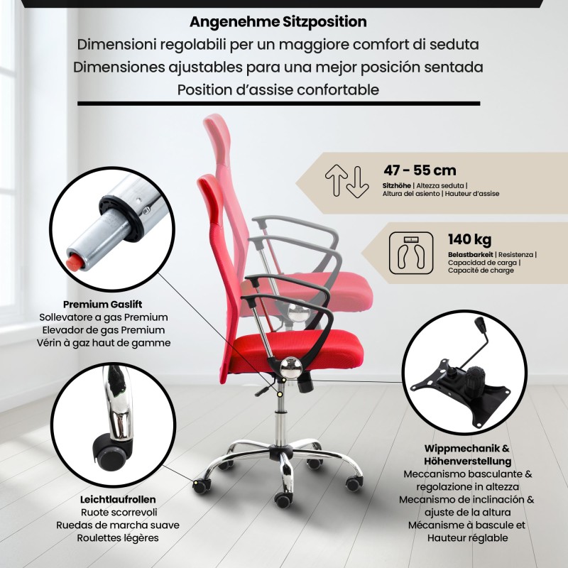 Silla de oficina Washington Red