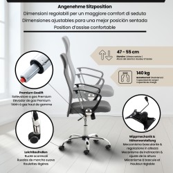 Silla de oficina gris Washington