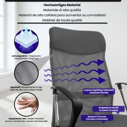 Silla de oficina gris Washington