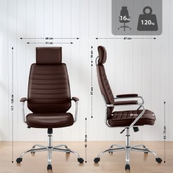 Silla de oficina Rako color rojo burdeos