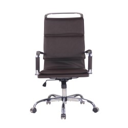 Silla de oficina Bedford en piel sintética color café