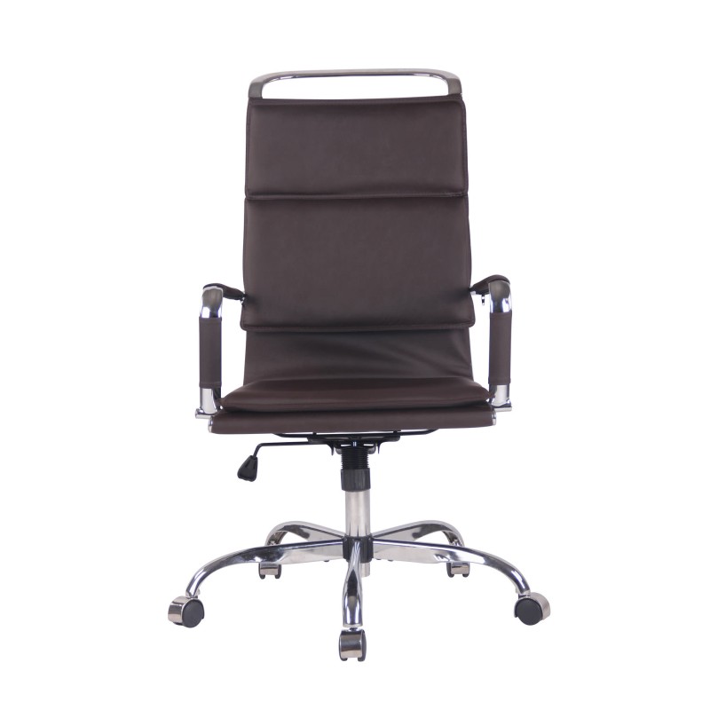 Silla de oficina Bedford en piel sintética color café