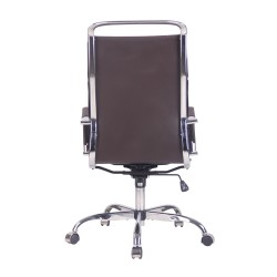 Silla de oficina Bedford en piel sintética color café