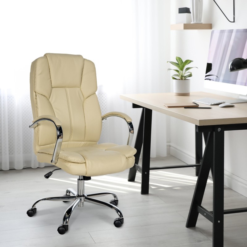 Silla de oficina BIG Xanthos color crema
