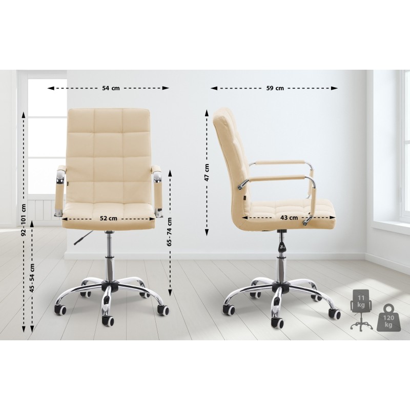 Silla de oficina Deli V2 color crema