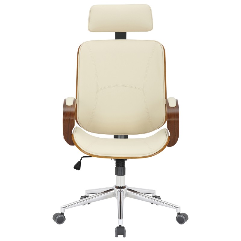 Silla de oficina Dayton en nogal/crema