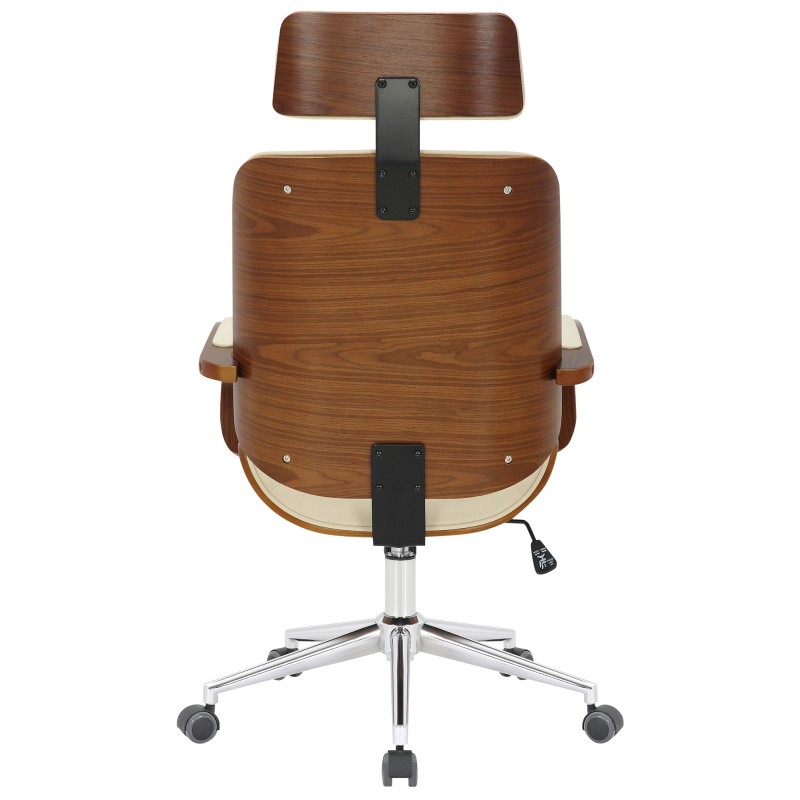 Silla de oficina Dayton en nogal/crema