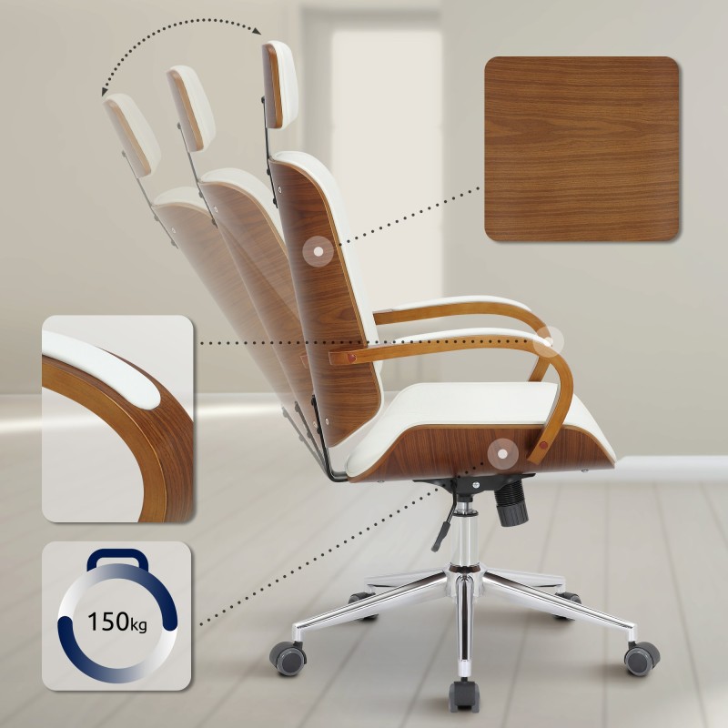 Silla de oficina Dayton nogal/blanco