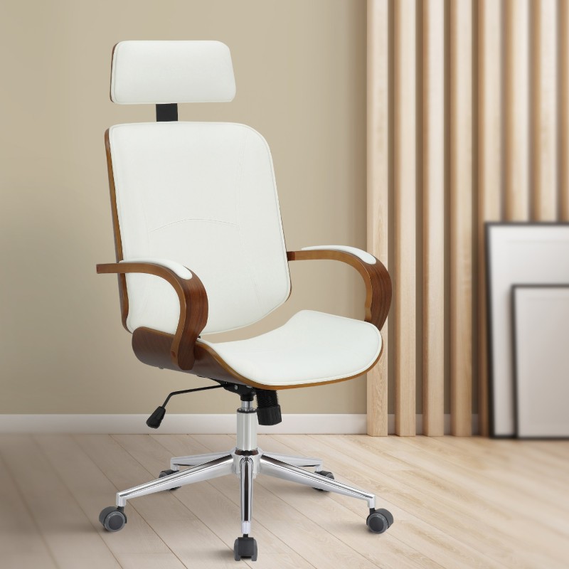 Silla de oficina Dayton nogal/blanco