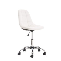 Silla de oficina Emil en piel sintética blanca